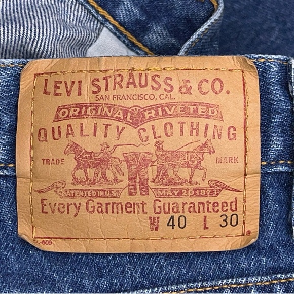 Vintage 40x30 Levis Jeans Straight Leg Relaxed Fit Classic Blue Denim Western - Picture 11 of 12